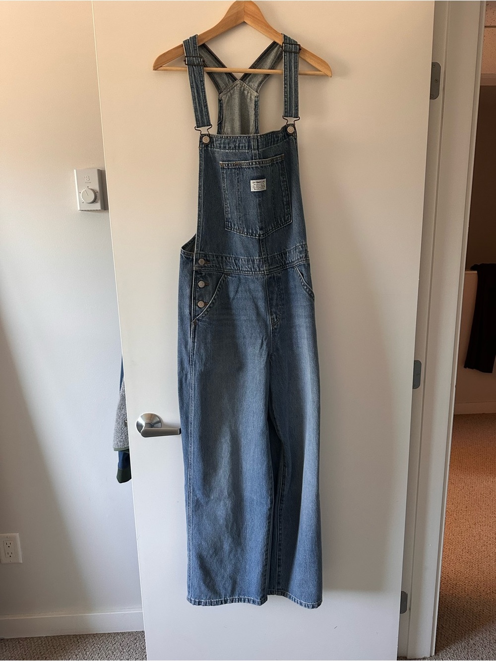 NWT Levi's Blue Relaxed Denim Overalls Womens L